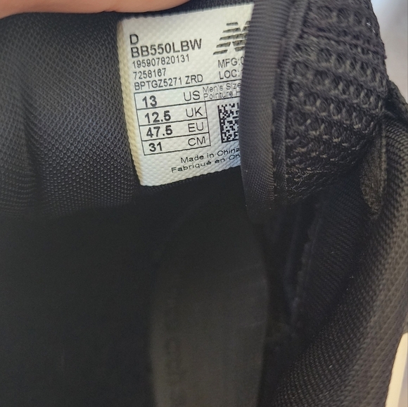 New Balance 550 Men's Black/Sea Salt US Sz 13. - Picture 7 of 7